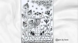 🌸Beautiful Girl Zentangle Art🌸 | Zendoodle | Doodle Art | Step by step