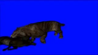 Sabrecat (With and Without a Mane) eating Irish Elk