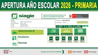 Configuraci&oacute;n del A&ntilde;o Escolar 2026 &ndash; NIVEL PRIMARIA &ndash; SIAGIE