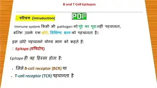 B cell epitopes and T cell epitopes Notes in Hindi