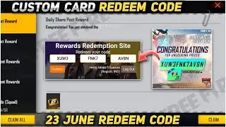 Custom Card Redeem Code Free Fire | 23 June Redeem Code Free Fire | Join Rampage Party Redeem Code |