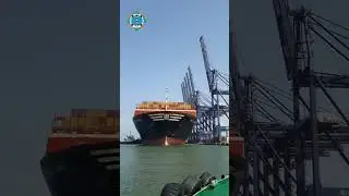 MSC Anna, the largest container vessel ever, docked at Karachi Port Trust's South Wharf Terminal.