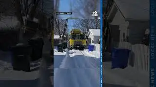 Columbus garbage trucks drive through snowy, narrow alleys to continue service all week