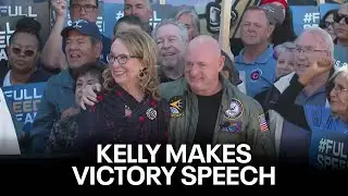 Mark Kelly makes victory speech after projected win over Blake Masters