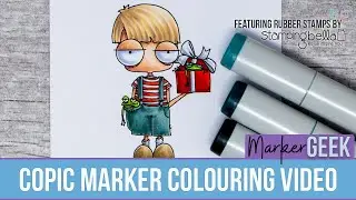 Copic Marker Colouring Mini Oddball and his Frogs Stamping Bella  Rubber Stamp