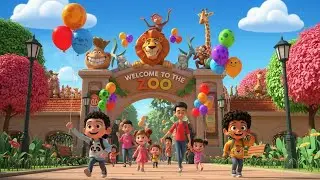 Five Zoo Animals 🦁🐘🐒🎶 | Counting Nursery Rhyme for Kids | Zoo Song