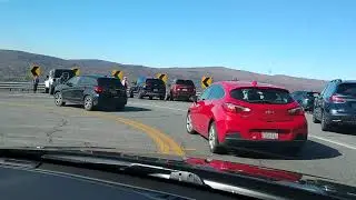 Driving on The Mohawk Trail Around The Hairpin Turn - Berkshires Massachusetts