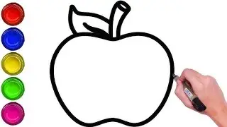 How to Draw Cute Apple Drawing, Painting and Coloring for kids & toddlers_ Child Art 🎨🌈