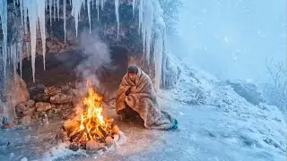 Building a Warm and Cozy  Cabin for Survival, 99 Days of Survival in in the Wild