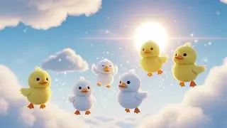 Five Fluffy Ducks in the Sky | Counting Duck Song for Kids | Nursery Rhymes & Songs for Children