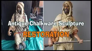 Antique Chalkware Plaster Statue Restoration and Painting
