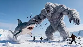 A shark leaps from snow to attack, but is torn apart by a yeti the next second!【大雪怪 Snow Monster】