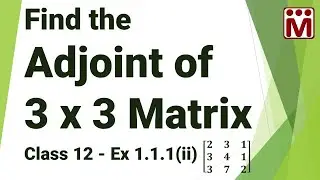 Find the Adjoint of 3 X 3 Matrix | Ex 1.1.1 ( ii ) | TN 12th Maths
