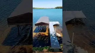 Dock is in! #web lake #wisconsin #cabin #summer #savageman