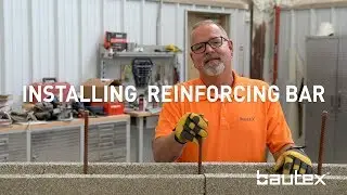 Установка арматуры в стены из блоков Bautex
