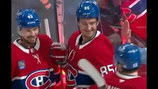 Alexandre Texier scores his 4th goal for the Montreal Canadiens against the Flames