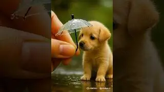 Helping a dog with umbrella #viralshorts #puppy #rainyday #dogshorts  #cuteanimal #viralshorts #cute
