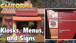 (4K) Full Kiosks, Menus, and Signs | Food & Wine Festival 2018 | Disney California Adventure
