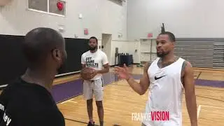 Antonio Blakeney & Isaiah Briscoe workout with Iren Rainey.