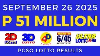 Lotto Result Today 9pm PCSO September 26 2025