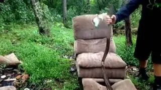 Destroying an old couch with hammers Part 1!!!!