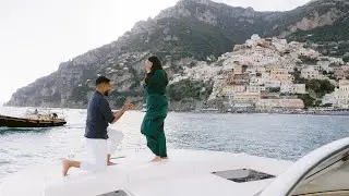 Best Proposal in Positano: Luxury Boat Engagement + Amalfi Coast Vintage Car Photoshoot