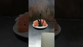 Дерево из арбуза. Креативный дизайн резьбы по фруктам. #От фрукта к лесу. Резьба по дереву из арб...