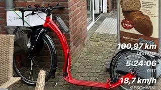 100 km mit dem Tretroller, zum einkaufen nach Holland