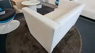 Sofa Couch 2 Sitzer Sitzbank Wartebank Kunstleder wei&szlig; 125x70x72 et0256