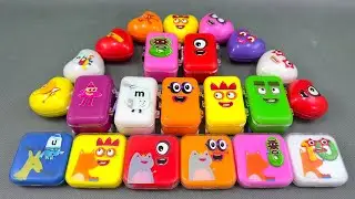 Picking Numberblocks, Alphablocks from Soft Rainbow Slime ASMR