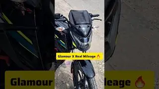 2025 Hero Glamour X 125 Real Mileage 🔥 | #heroglamour125xtec #hero #viralvideo #shorts
