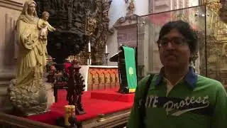 Taxco church altar and silver Mary