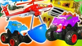 Cartoon adventures of cars Monsters on a car dump