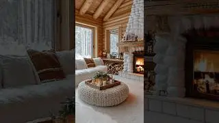 Perfect spot to relax by the fire and enjoy the snowy view! ❄️🔥🪵🏠