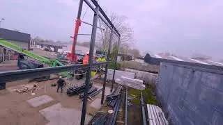 FPV drone beelden bouw loods 🚀 Van staal tot structuur, elke hoek in beweging!