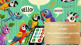 Five Little Parrots Yelling on the Phone | Funny Tech Rhyme for Toddlers and Kids