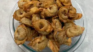 Fried dumplings (Uzbek qovurma chuchvara) Жареные пельмени 