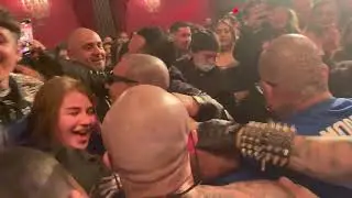 PRAYERS with the crowd after finishing his show at El Rey Theater, Los Angeles 4-29-22