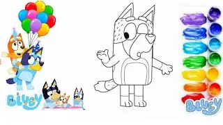 Bluey and Angry Dad 💙😡 Funny Family Drawing for Kids
