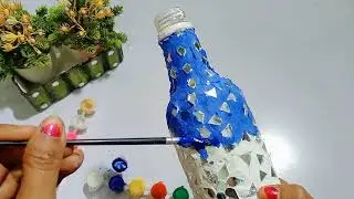 Diy bottle paint # pop #mirror work #youtube 