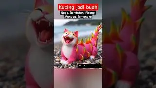 Cats turn into Dragon fruit, Rambutan, Banana, Mango, Watermelon #cat #funny #cartoon #fruits