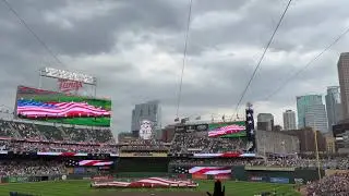 Minnesota Twins postseason game vs the Blue Jays game 1 on 10/3/2023 National Anthem with flyover
