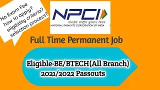 NPCI recruitment 2022 | off campus drive for 2021/2022 batch | NPCI Job | #offcampus | jobvacancies