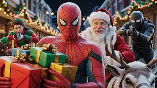 Spider-Man Receives Christmas Gifts from Santa Claus 🎄 🎁