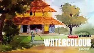 Village scape watercolor painting step by step for beginners 