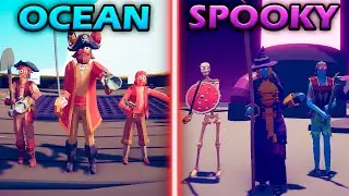 OCEAN TEAM vs SPOOKY TEAM - Totally Accurate Battle Simulator | TABS