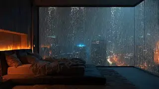 Салинан дари Мирный городской дождь ночью 💤 Звуки дождя из окна для глубокого сна