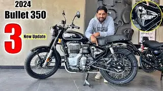 Royal Enfield Bullet 350 New 2024 Model Military Silver Black Colour Review #bullet
