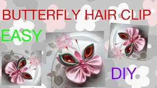 How To Make Ribbon Butterfly Hair Clip- Ribbon Butterfly Hair Clip-DIY Easy Ribbon Butterfly