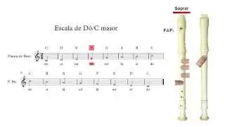 Flauta de Bisel (ou flauta doce) - Escala de dó maior